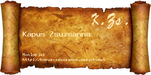 Kapus Zsuzsanna névjegykártya